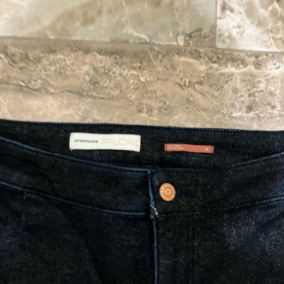 Anthropologie Pilcro High Rise Denim Legging Shimmer Metallic Size 28 - Picture 2 of 4